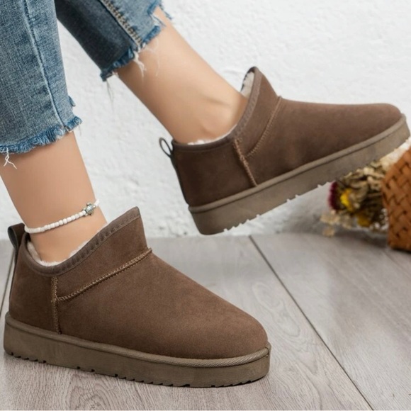 Brown Fur Lined Thermal Ankle Winter Boot - Picture 2 of 6